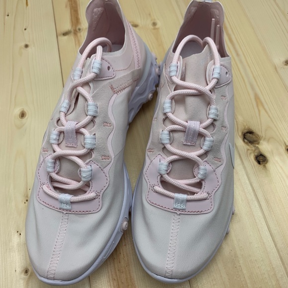 Women’s Nike React Element 55 Pale Pink \ White - Picture 3 of 6